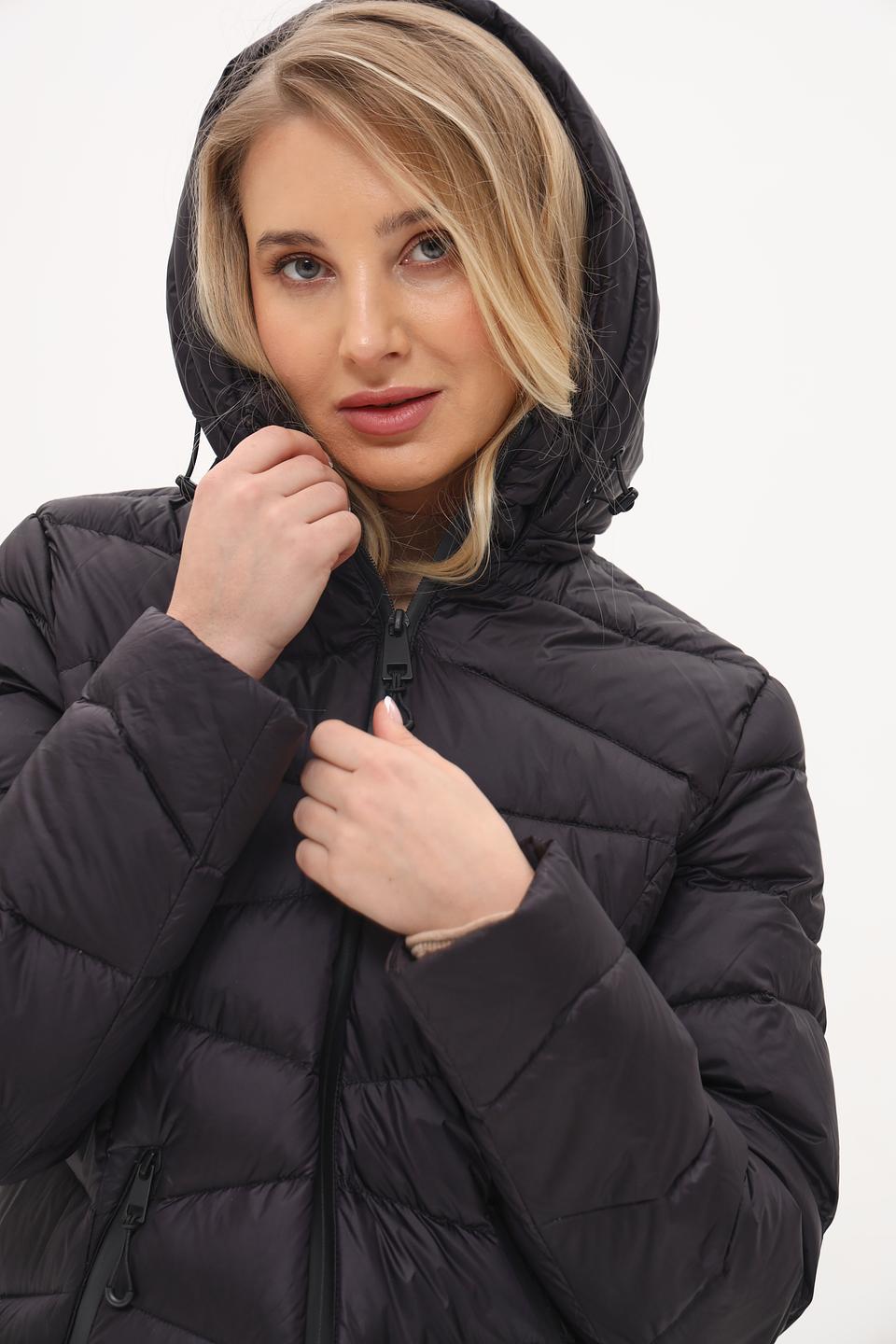 Пальто Lebek стеганое чёрное