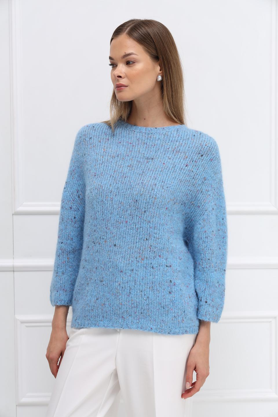 Пуловер Rich and Royal голубой с вкраплениями