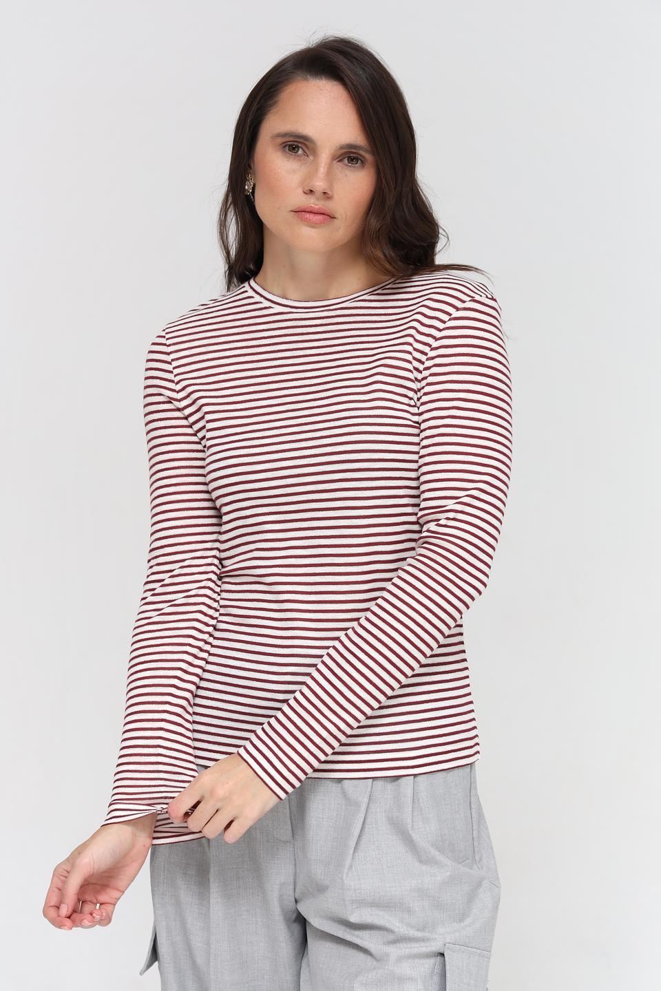 Футболка Rich and Royal в полоску бордовый