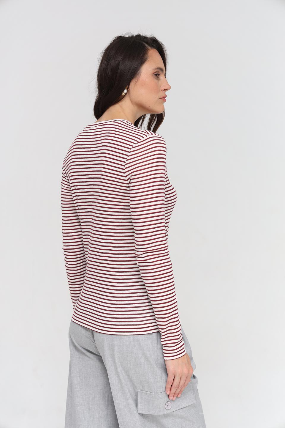 Футболка Rich and Royal в полоску бордовый