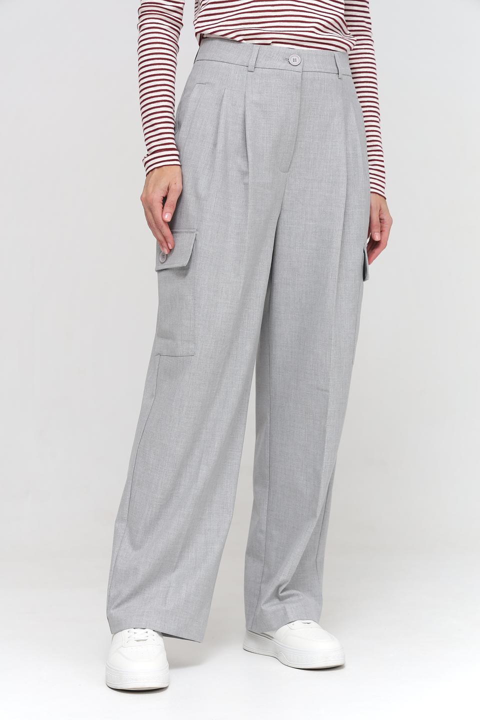 Брюки палаццо Rich and Royal серые