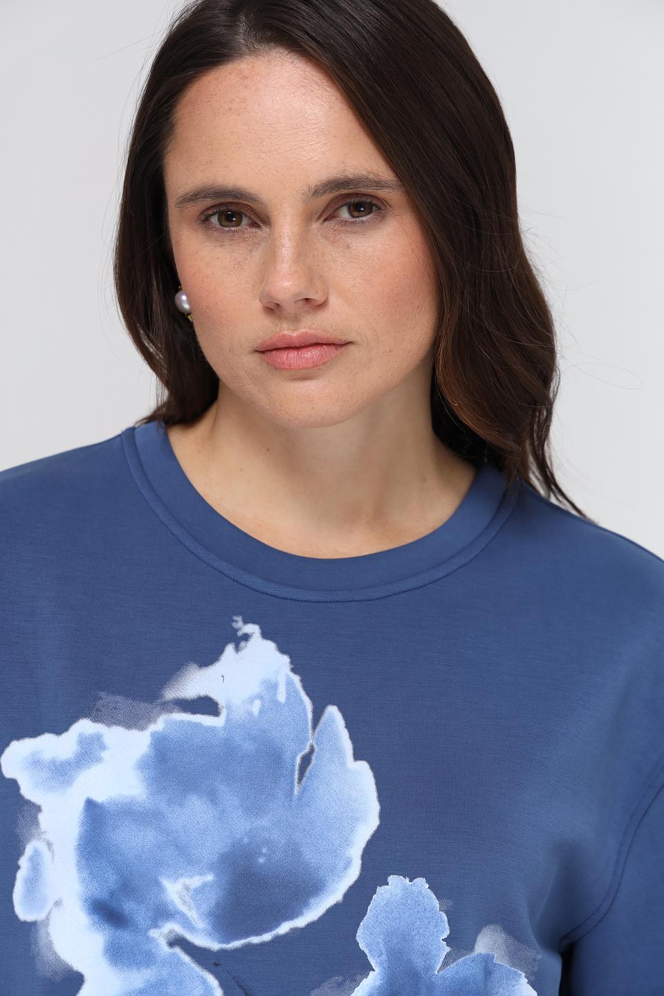 Пуловер Gerry Weber EDITION синий с цветами