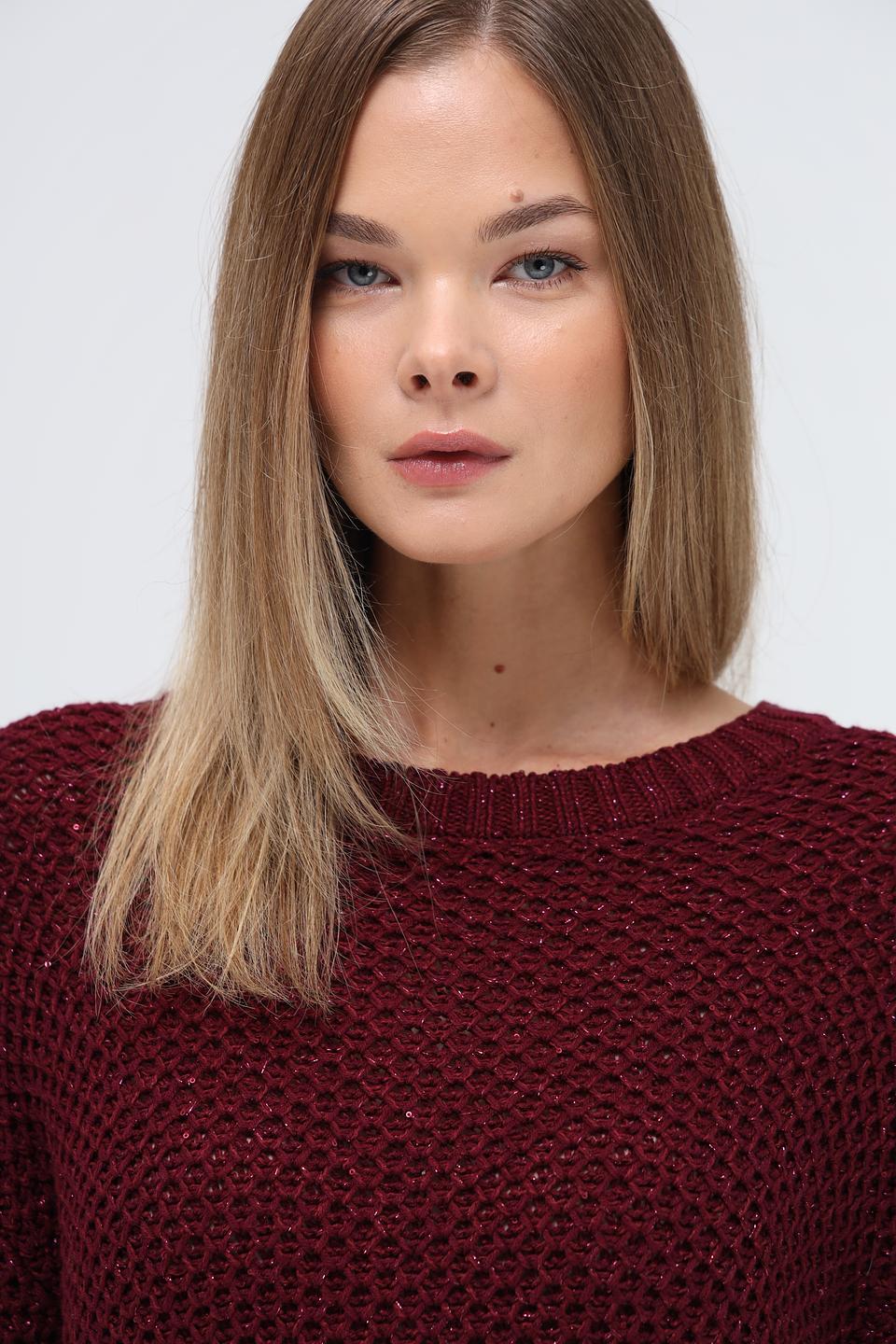 Пуловер Lecomte бордовый