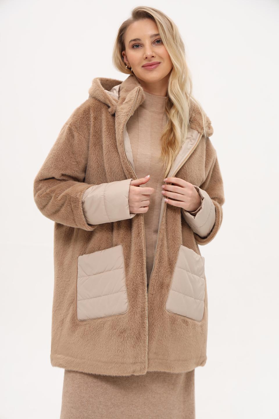 Пальто White Label с меховым эффектом