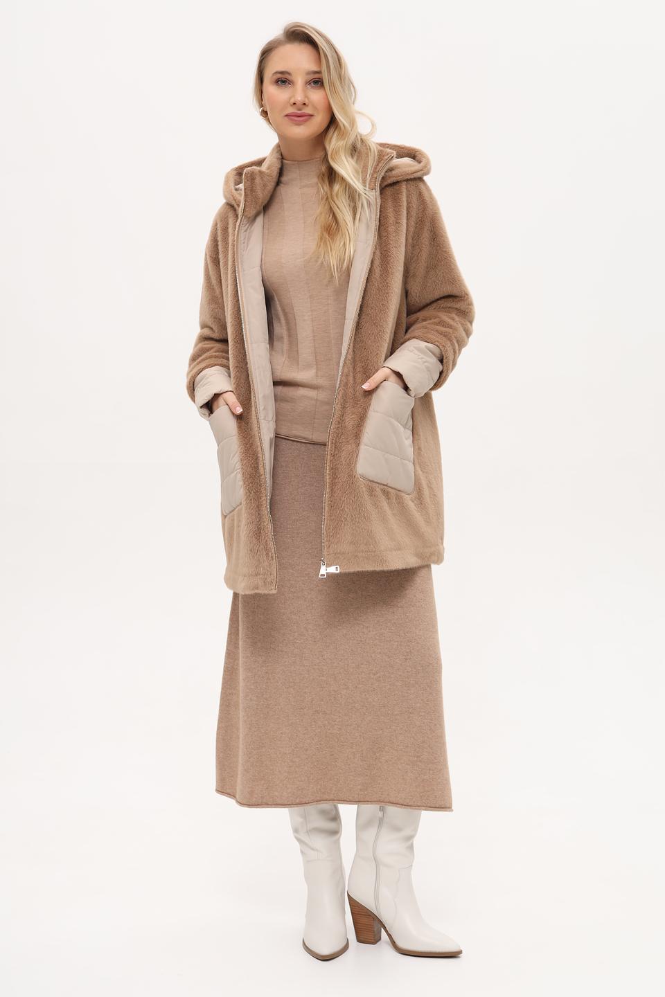 Пальто White Label с меховым эффектом