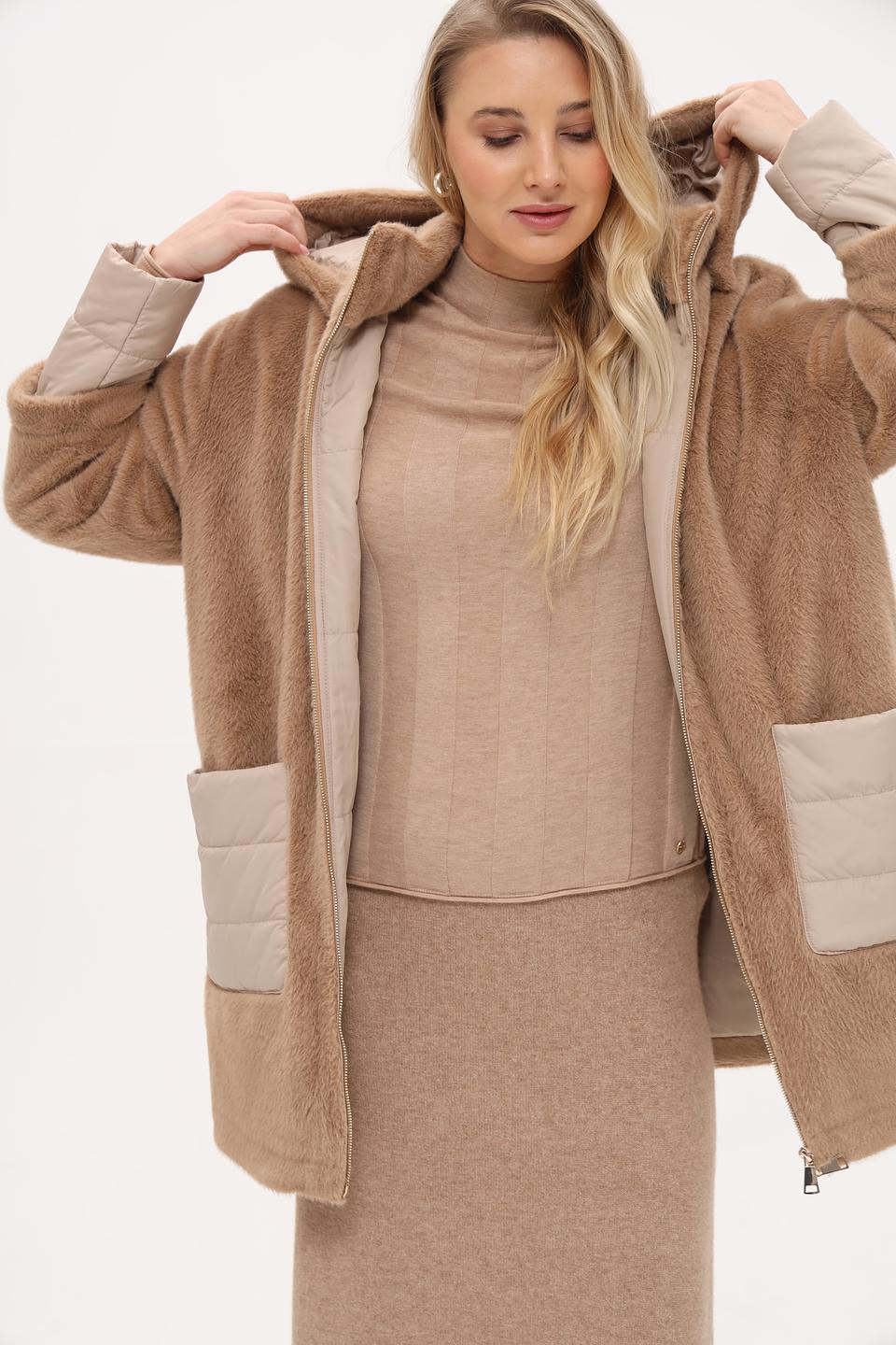 Пальто White Label с меховым эффектом