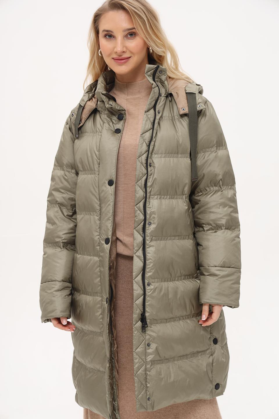 Пальто White Label стеганое хаки