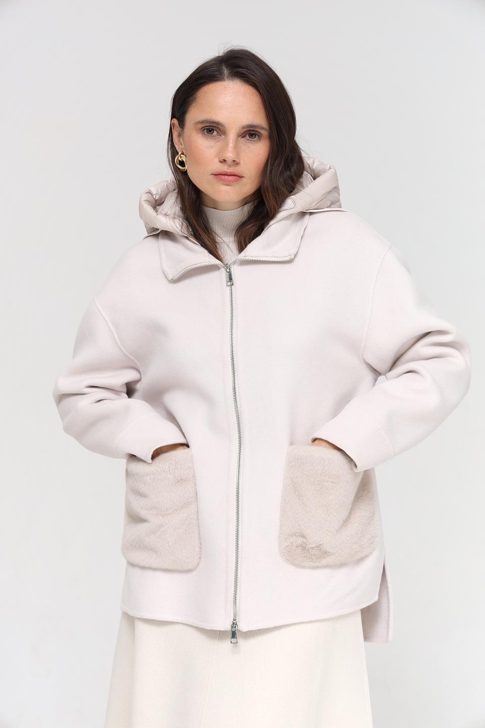 Куртка Milestone с мехом бежевая