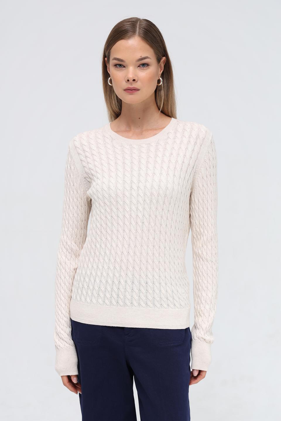 Пуловер Gerry Weber с косами бежевый