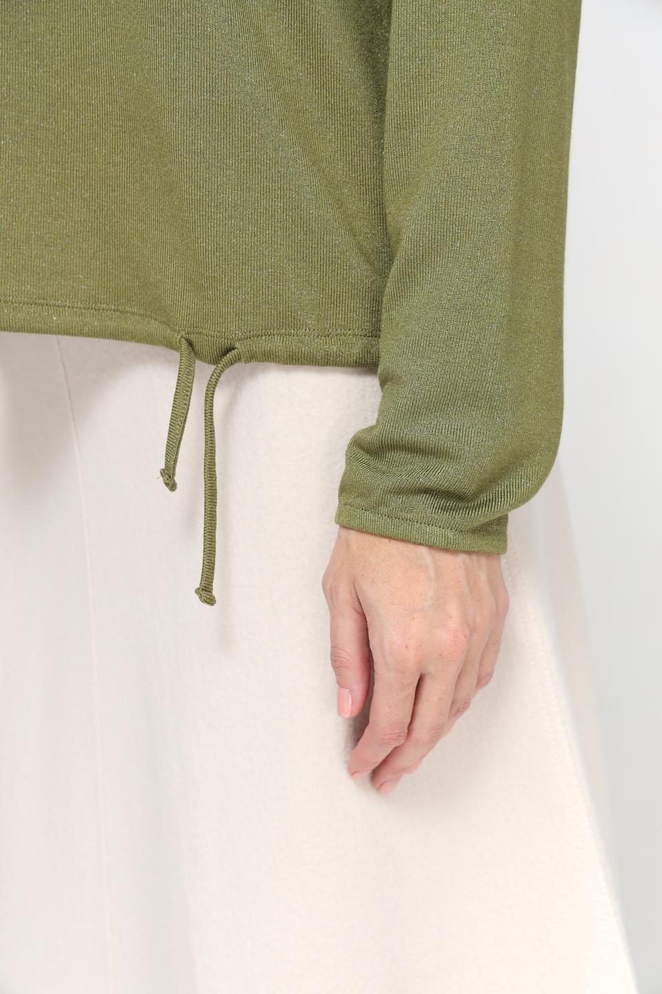 Пуловер Lecomte оливковый с завязками