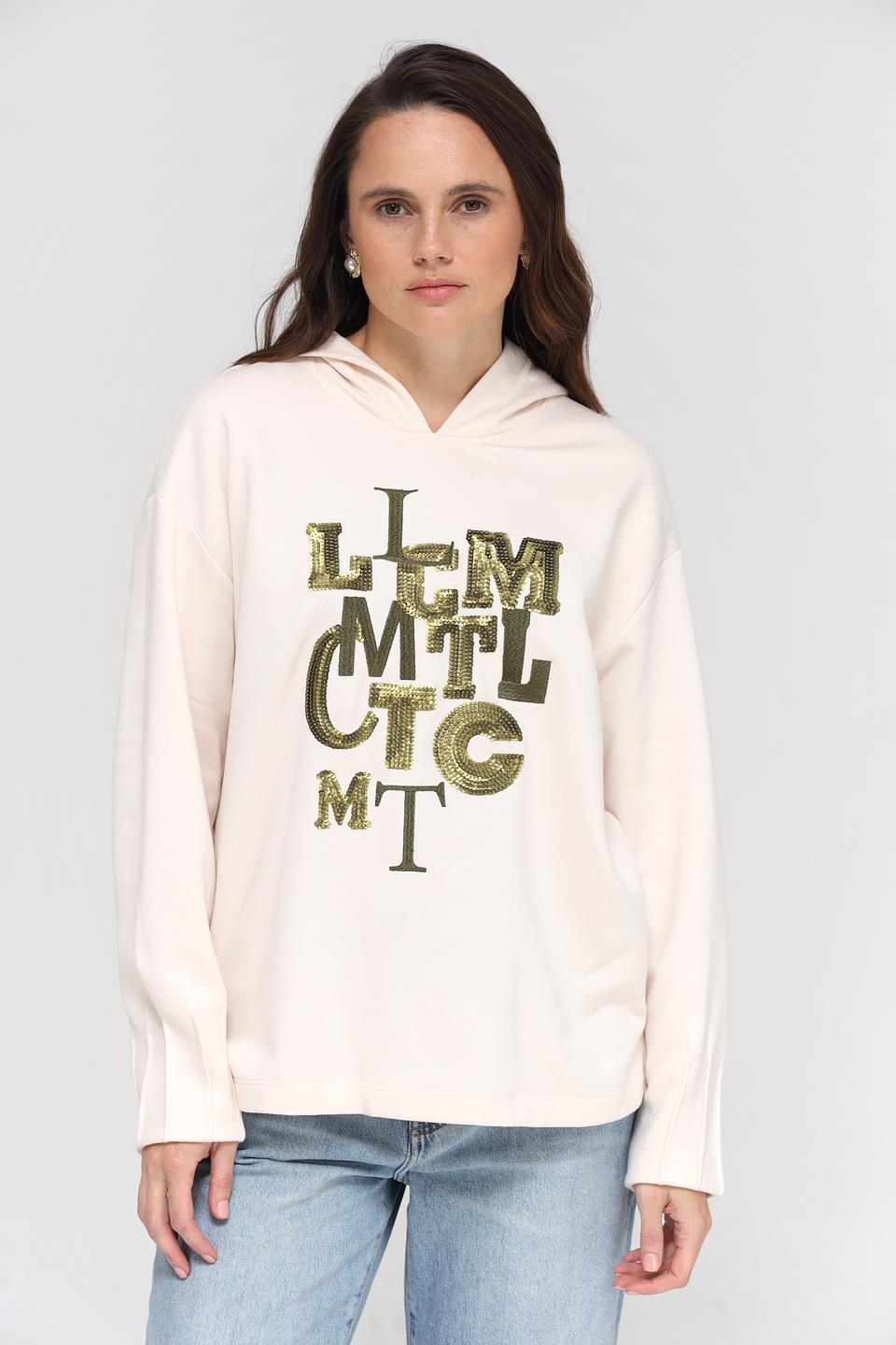 Пуловер Lecomte с логотипом бежевый