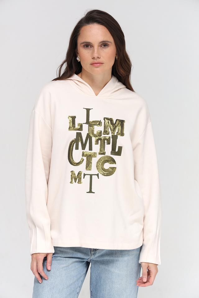 Пуловер Lecomte с логотипом бежевый