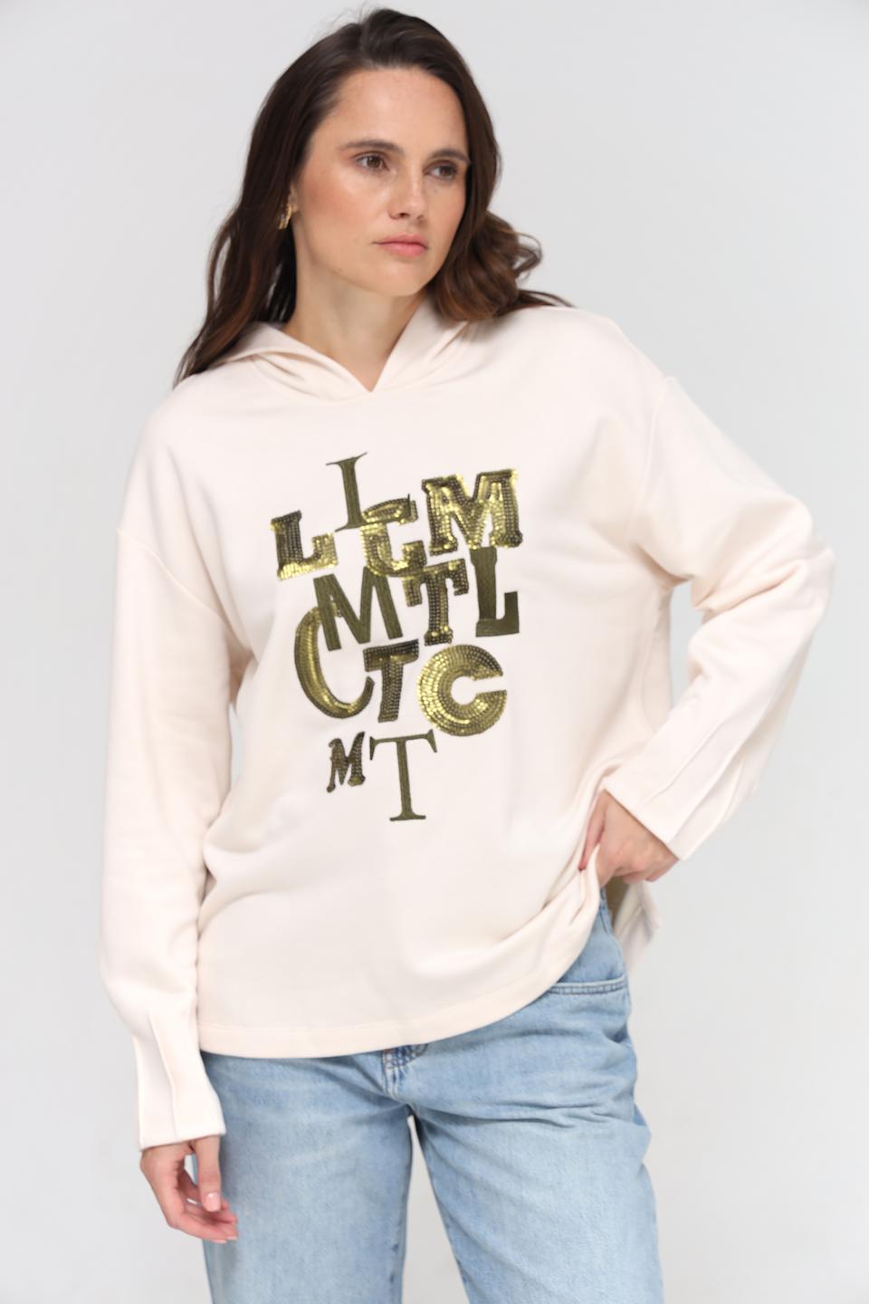 Пуловер Lecomte с логотипом бежевый