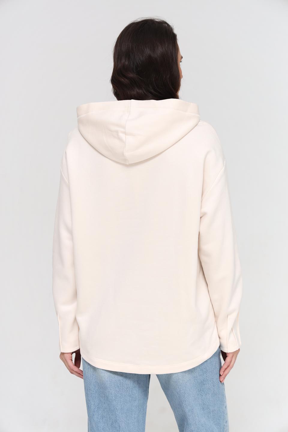 Пуловер Lecomte с логотипом бежевый