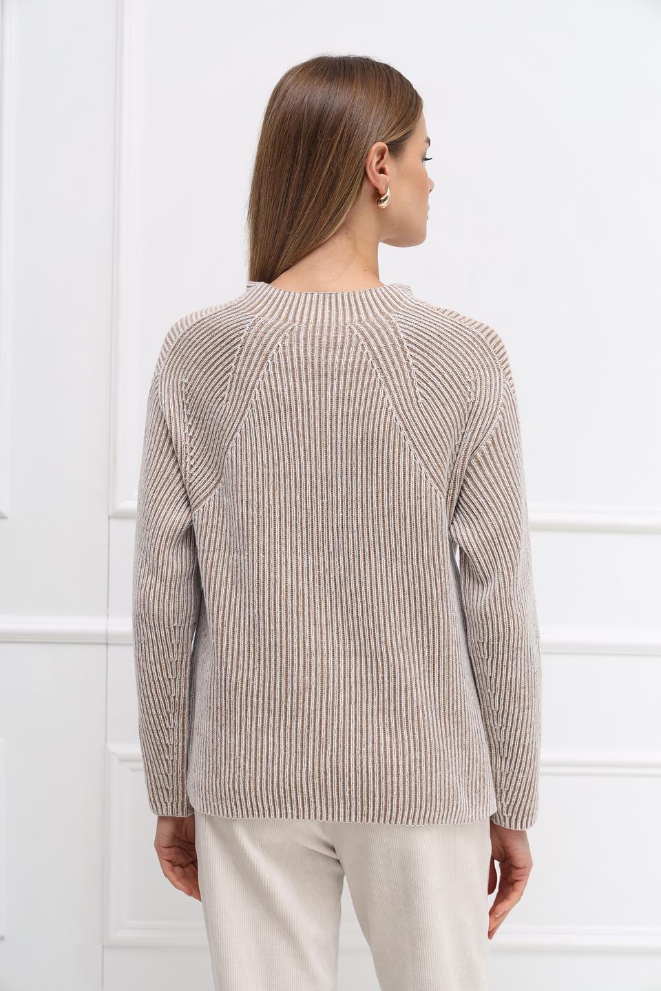 Пуловер Bianca в полоску бежевый