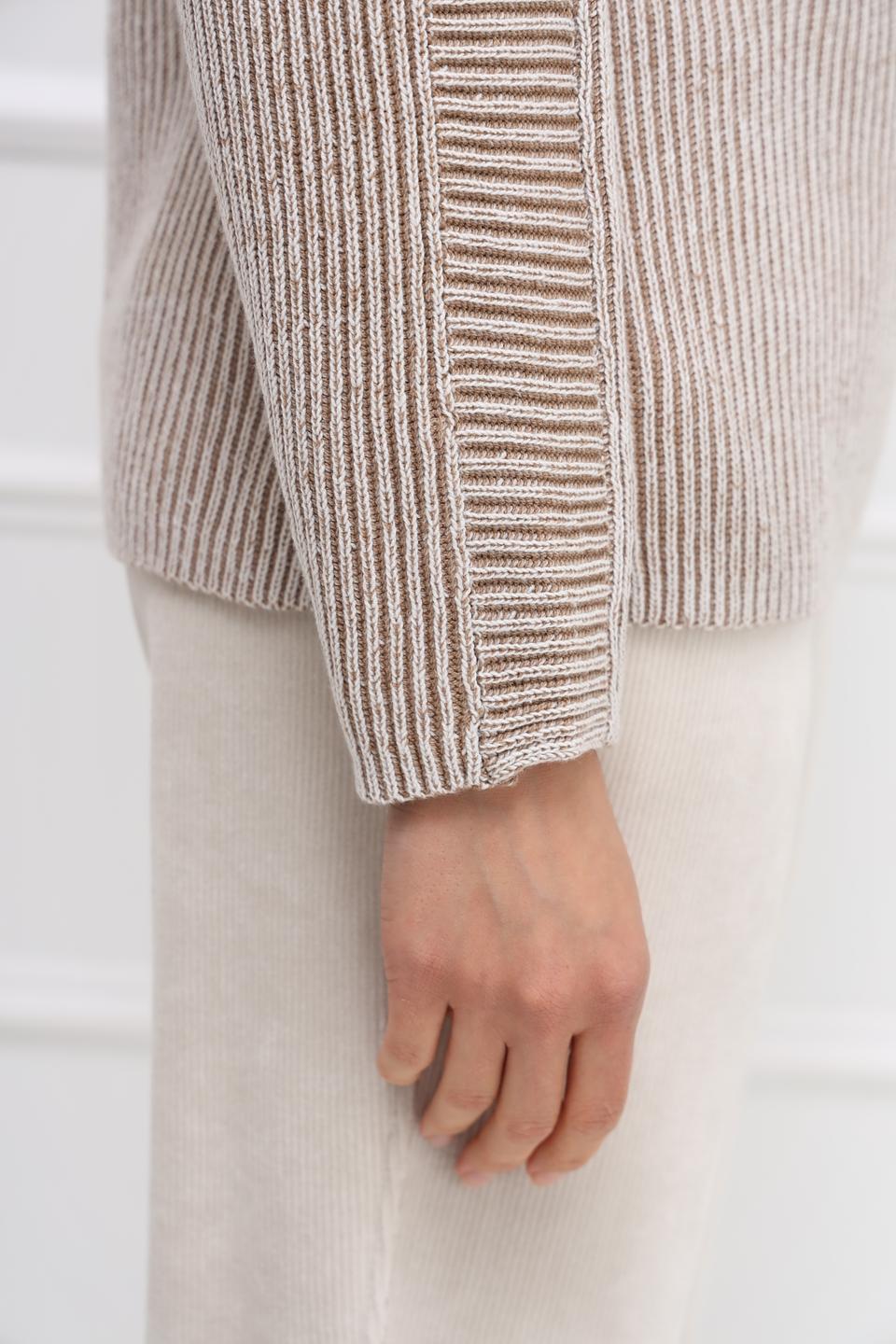 Пуловер Bianca в полоску бежевый