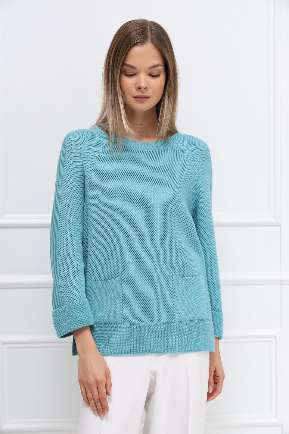 Пуловер Rabe collection бирюзовый