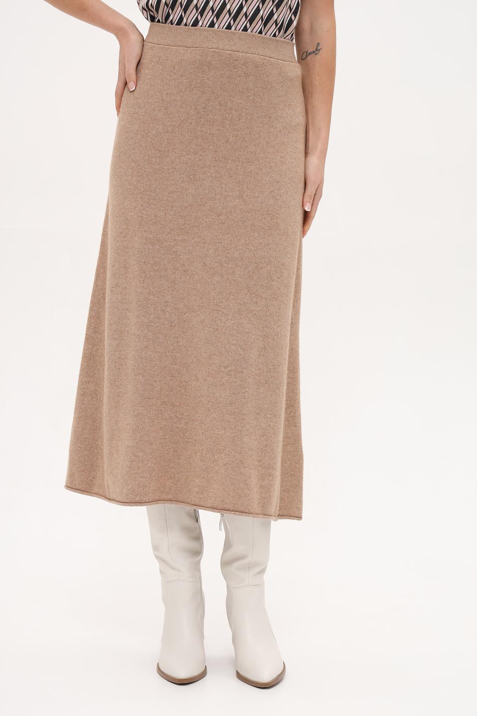 Юбка Oui вязаная бежевая