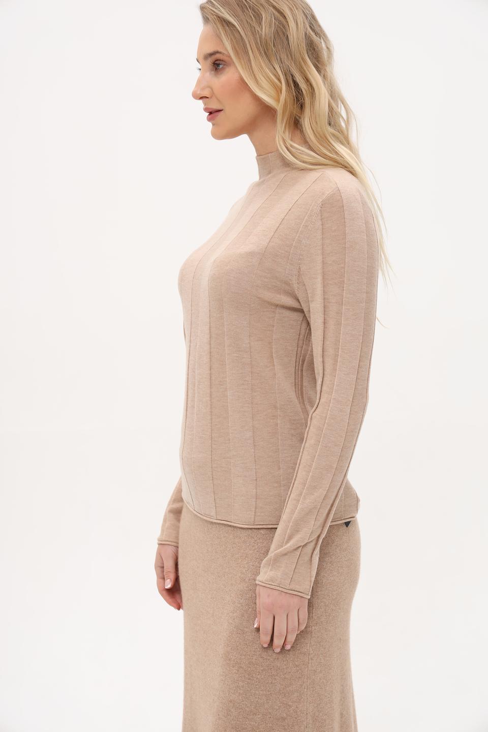 Пуловер Marc Cain бежевый с воротником