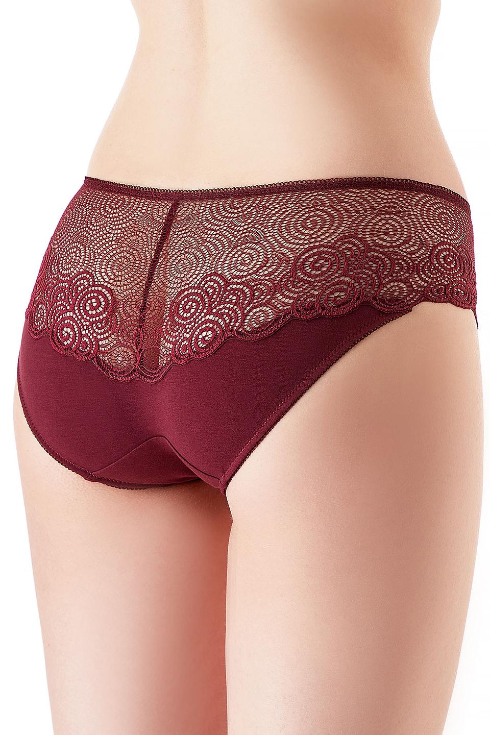 Трусы Lowry с кружевом бордовые