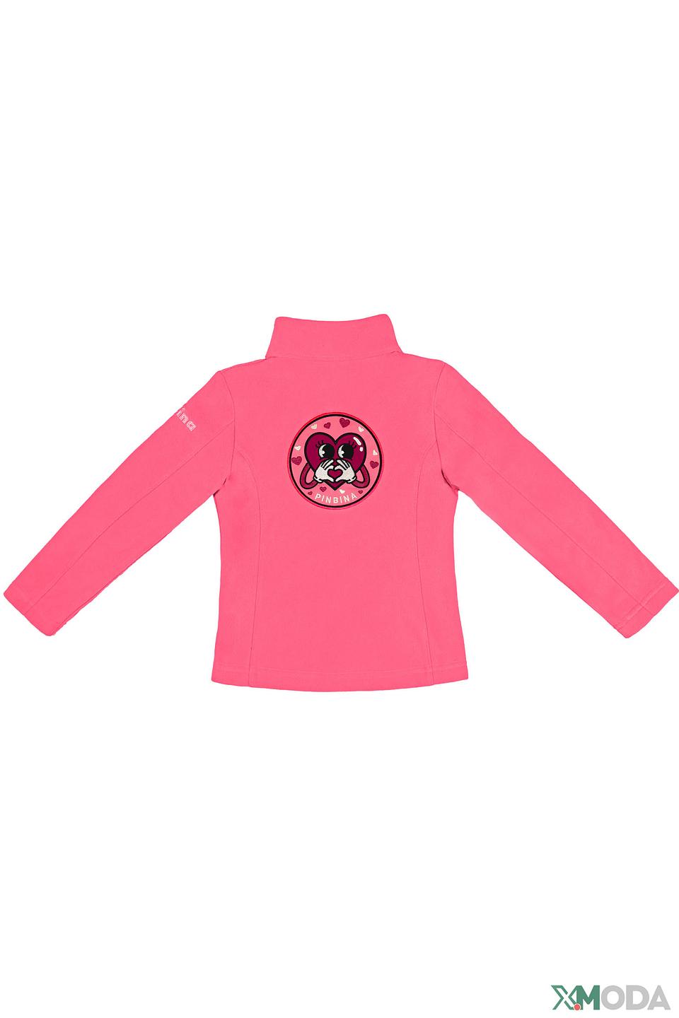 Кардиган для девочки PinBina розовый на молнии с принтом