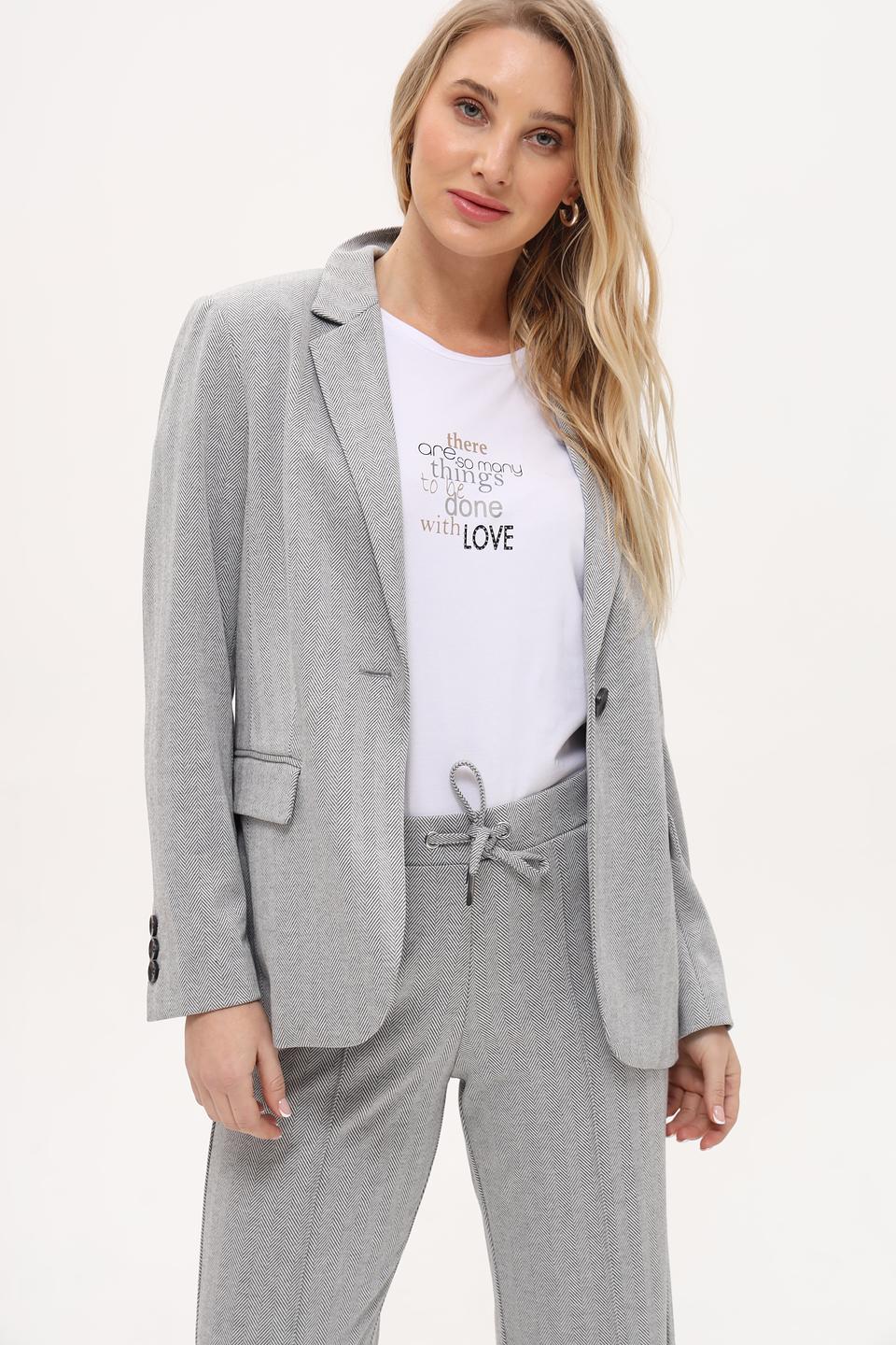 Жакет Olsen в клетку серый