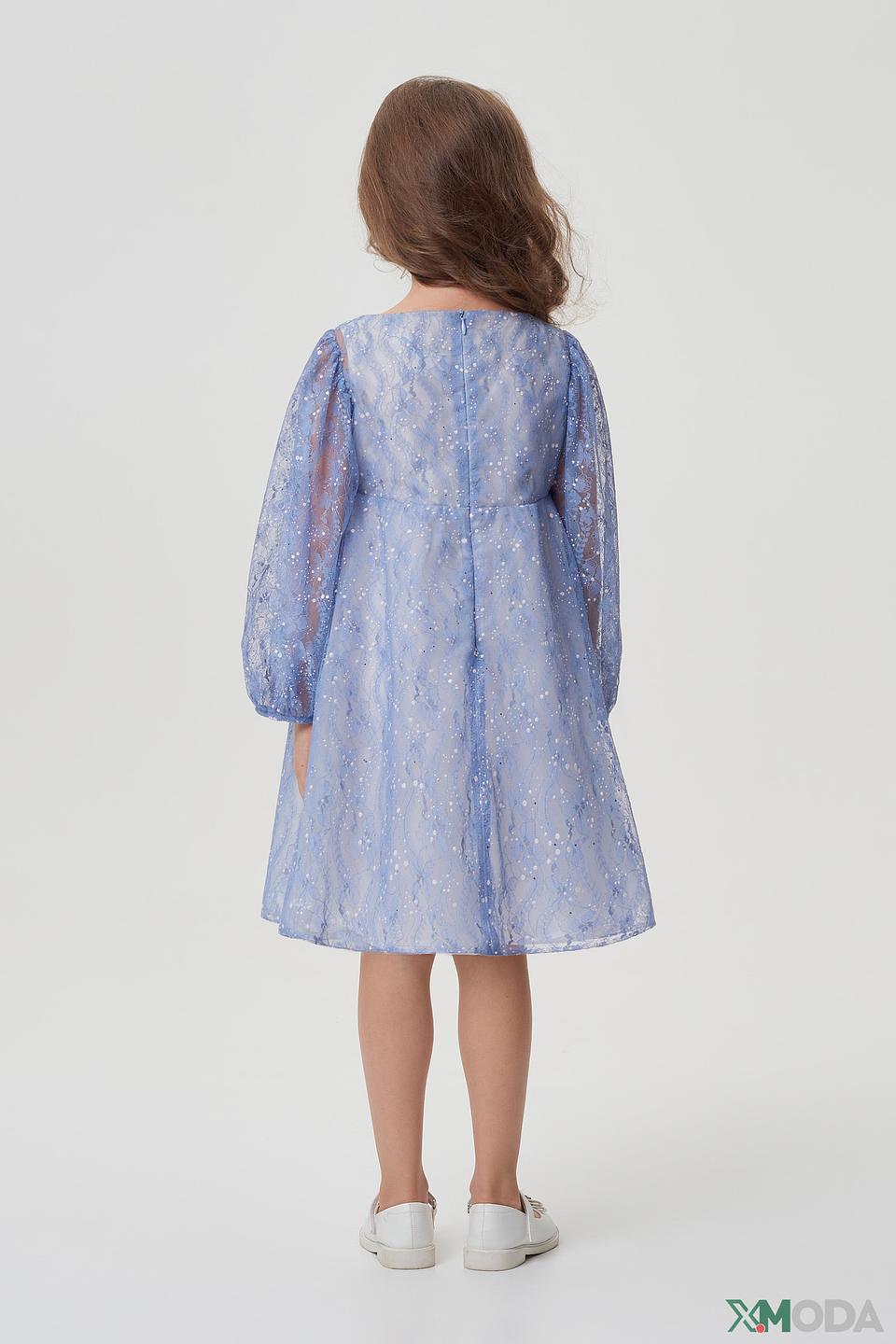 Платье Choupette дев. с цветами голубое