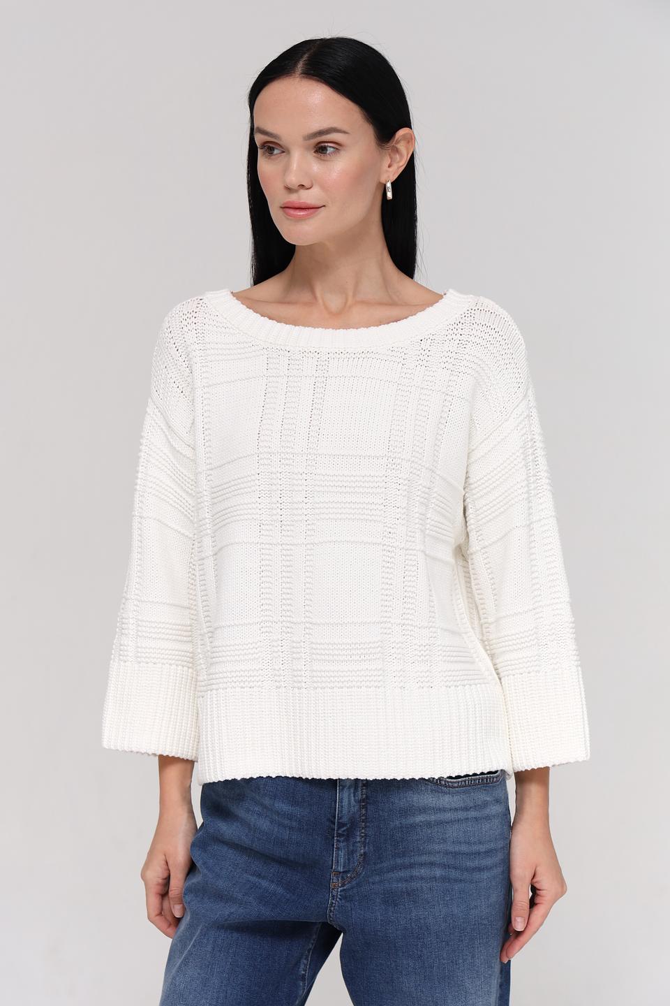 Пуловер Tom Tailor белый с узором