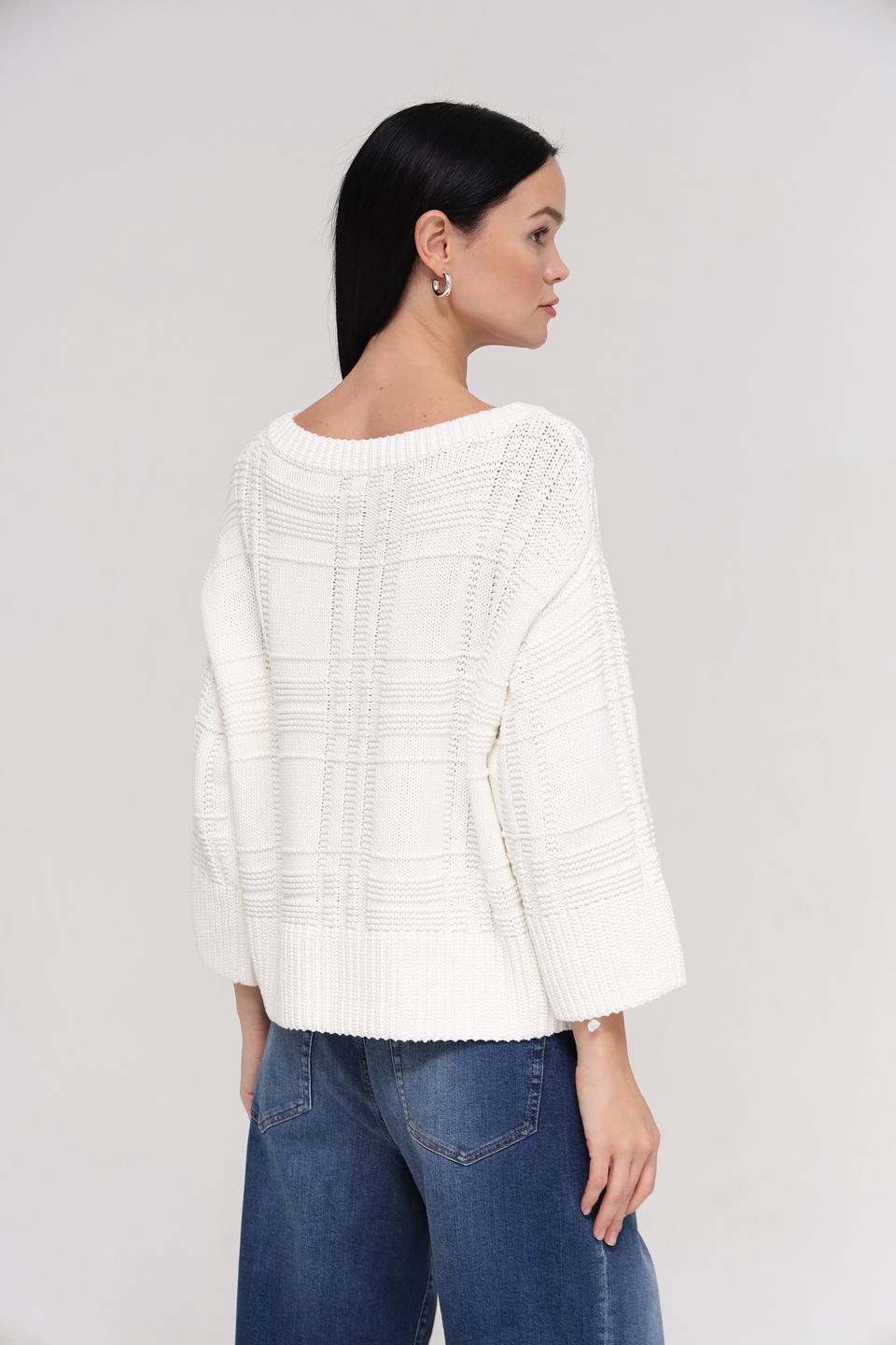 Пуловер Tom Tailor белый с узором