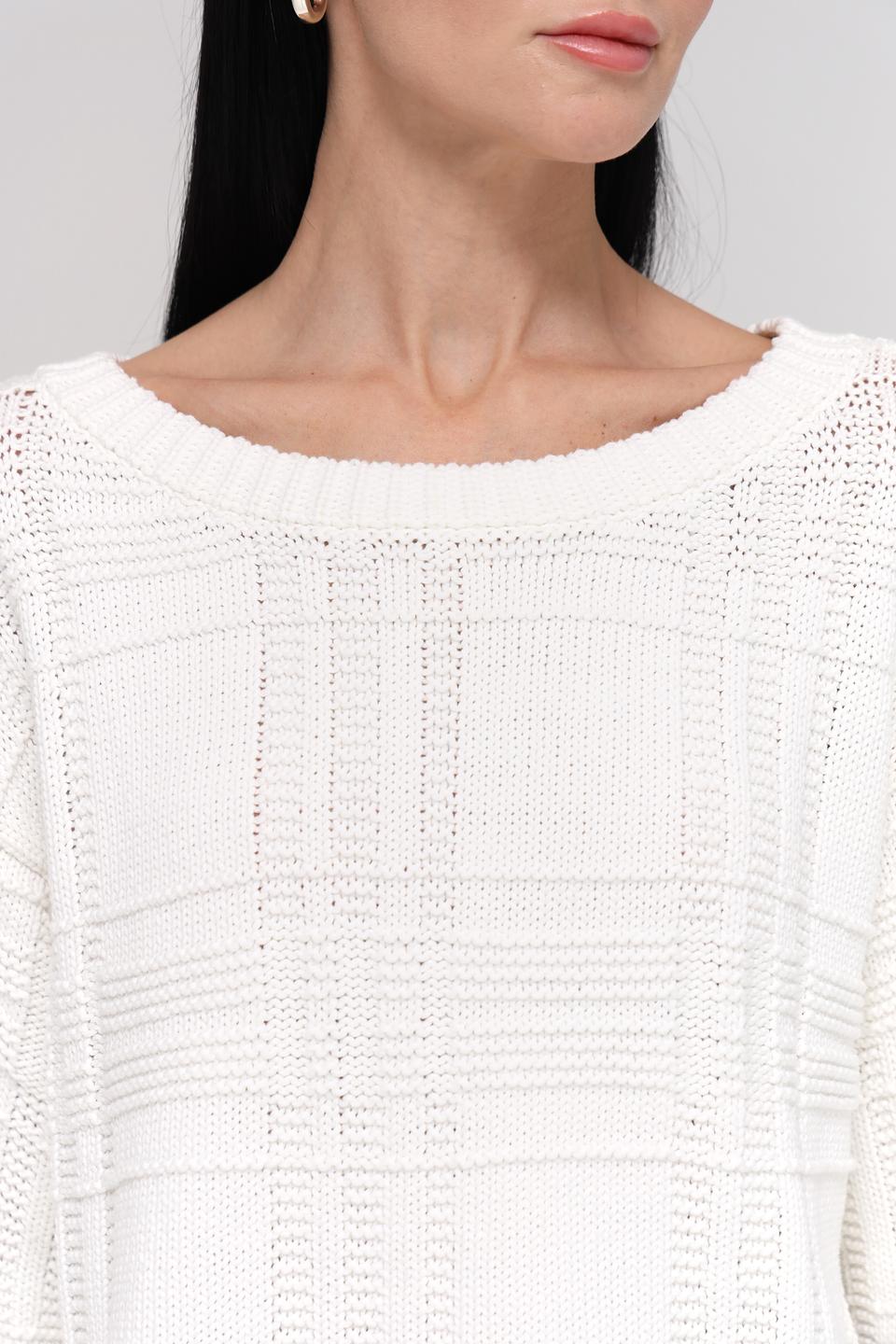 Пуловер Tom Tailor белый с узором