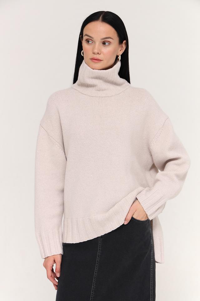 Пуловер Catnoir с высоким горлом бежевый