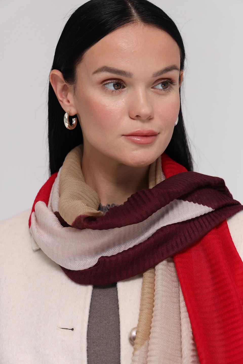 Шарф Bianca блочный красный