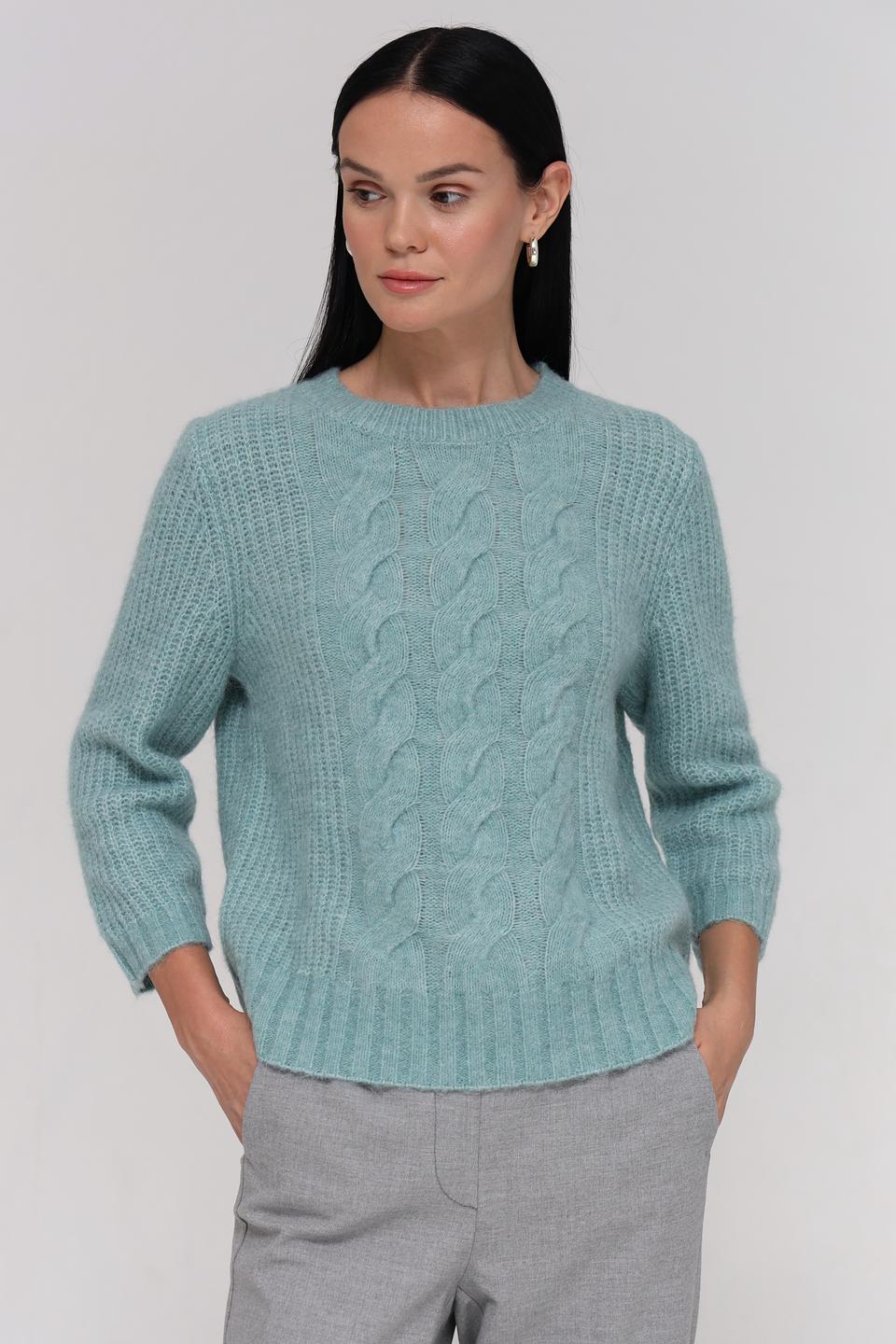 Пуловер Lecomte мятный с косами