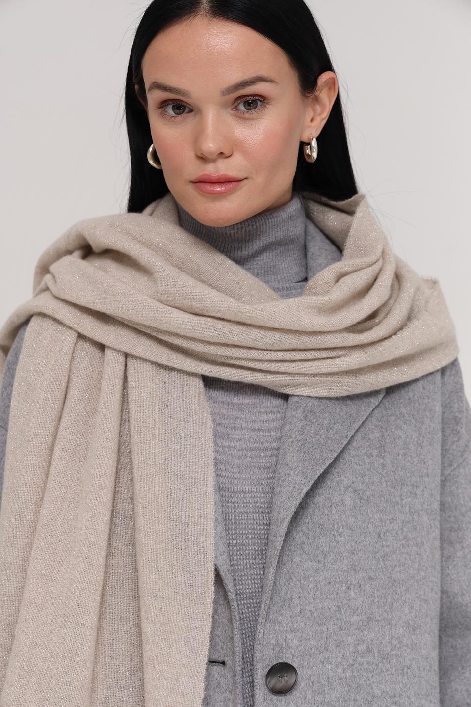 Шарф Marc Cain бежевый с люрексом