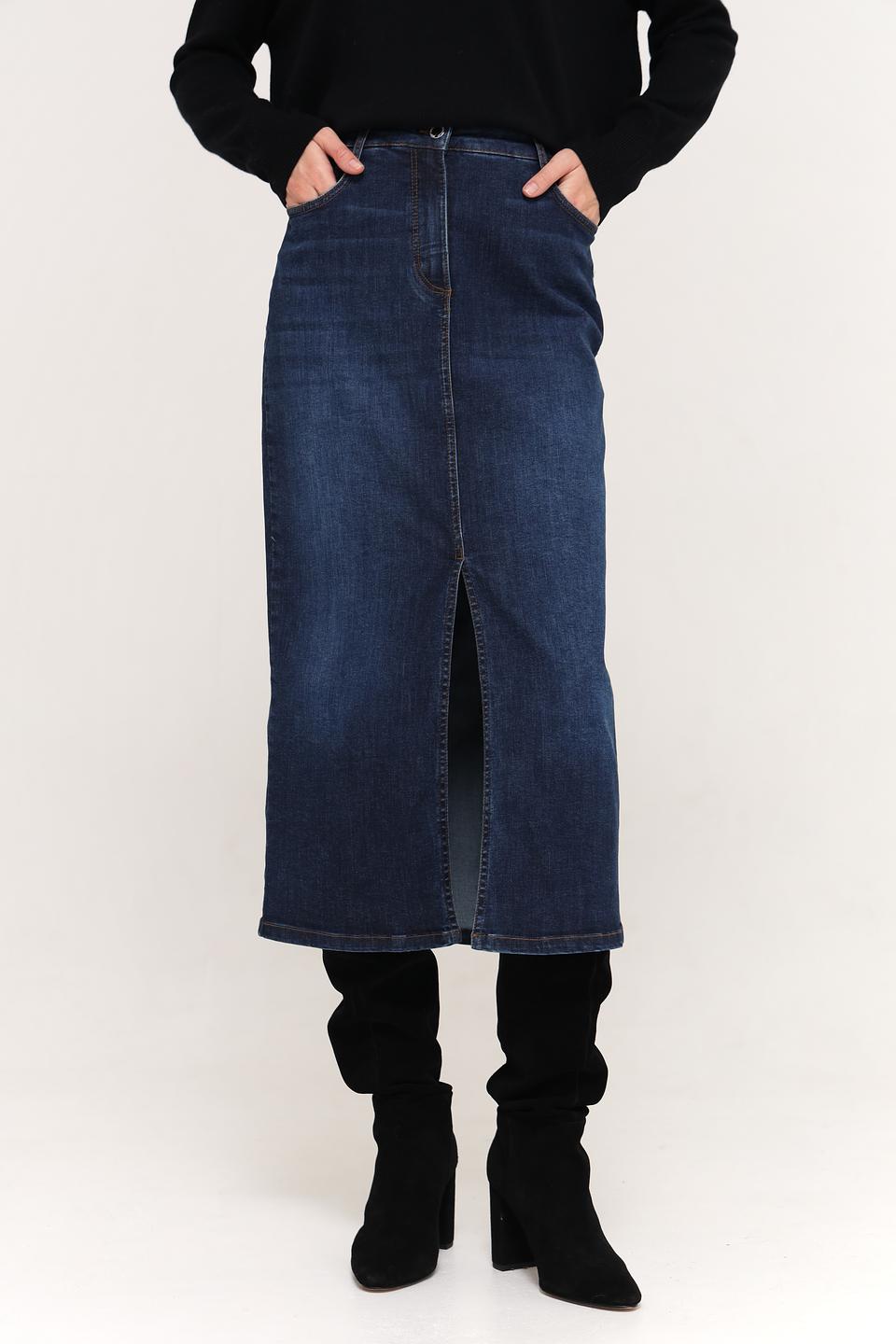 Юбка Betty Barclay деним с разрезом