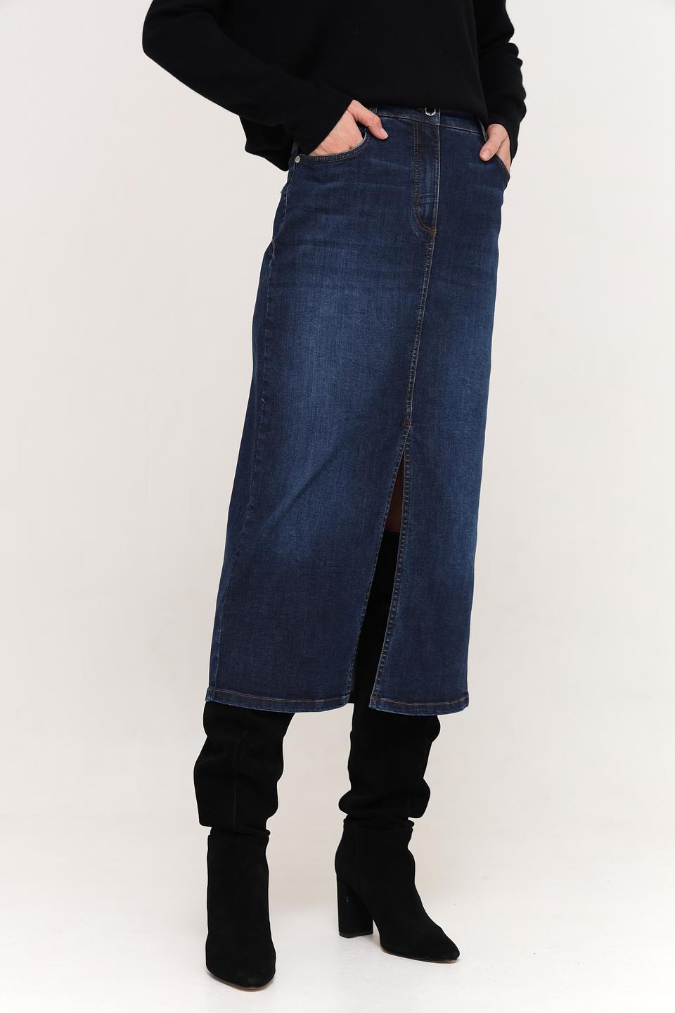 Юбка Betty Barclay деним с разрезом