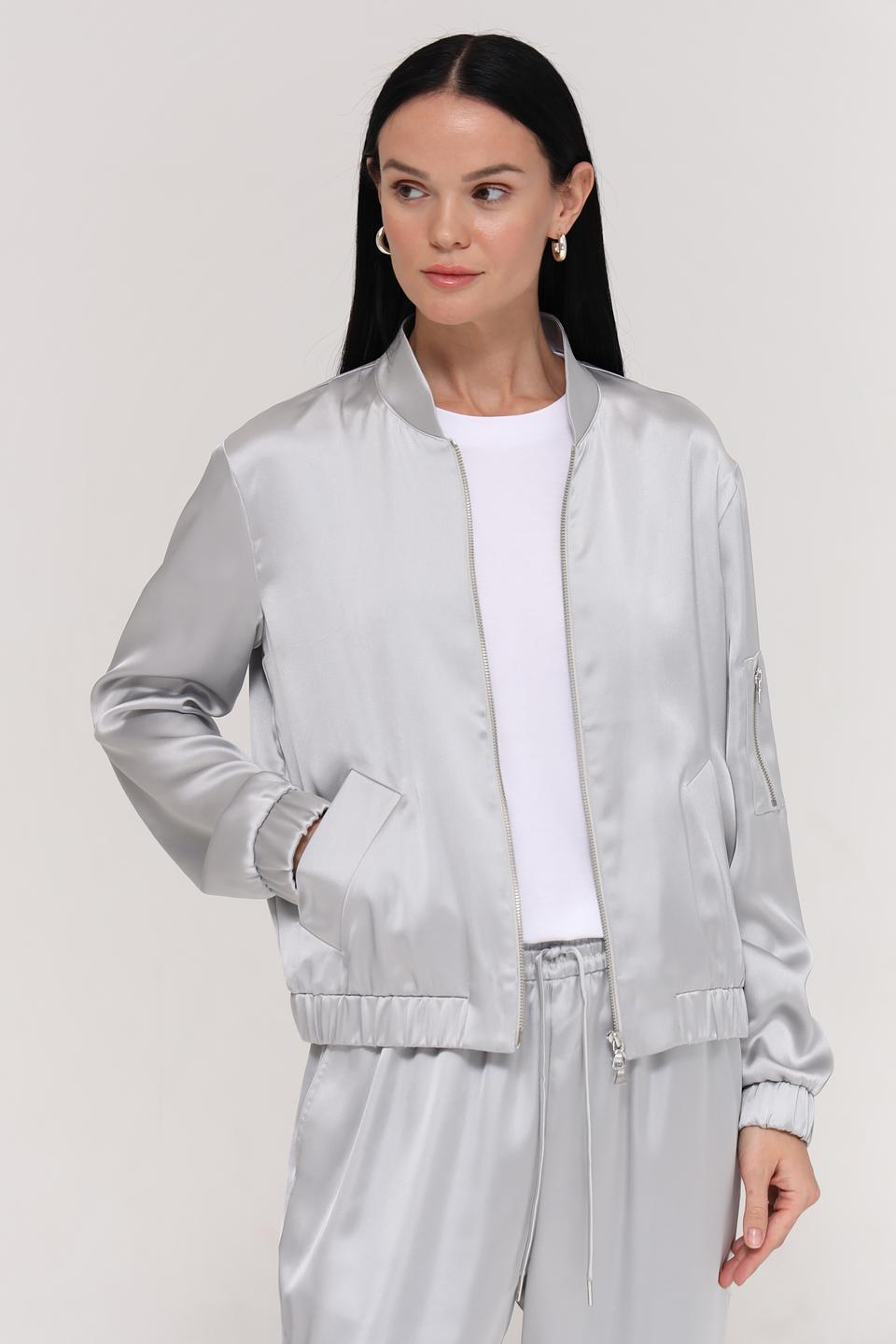 Жакет Marc Aurel атласный серый