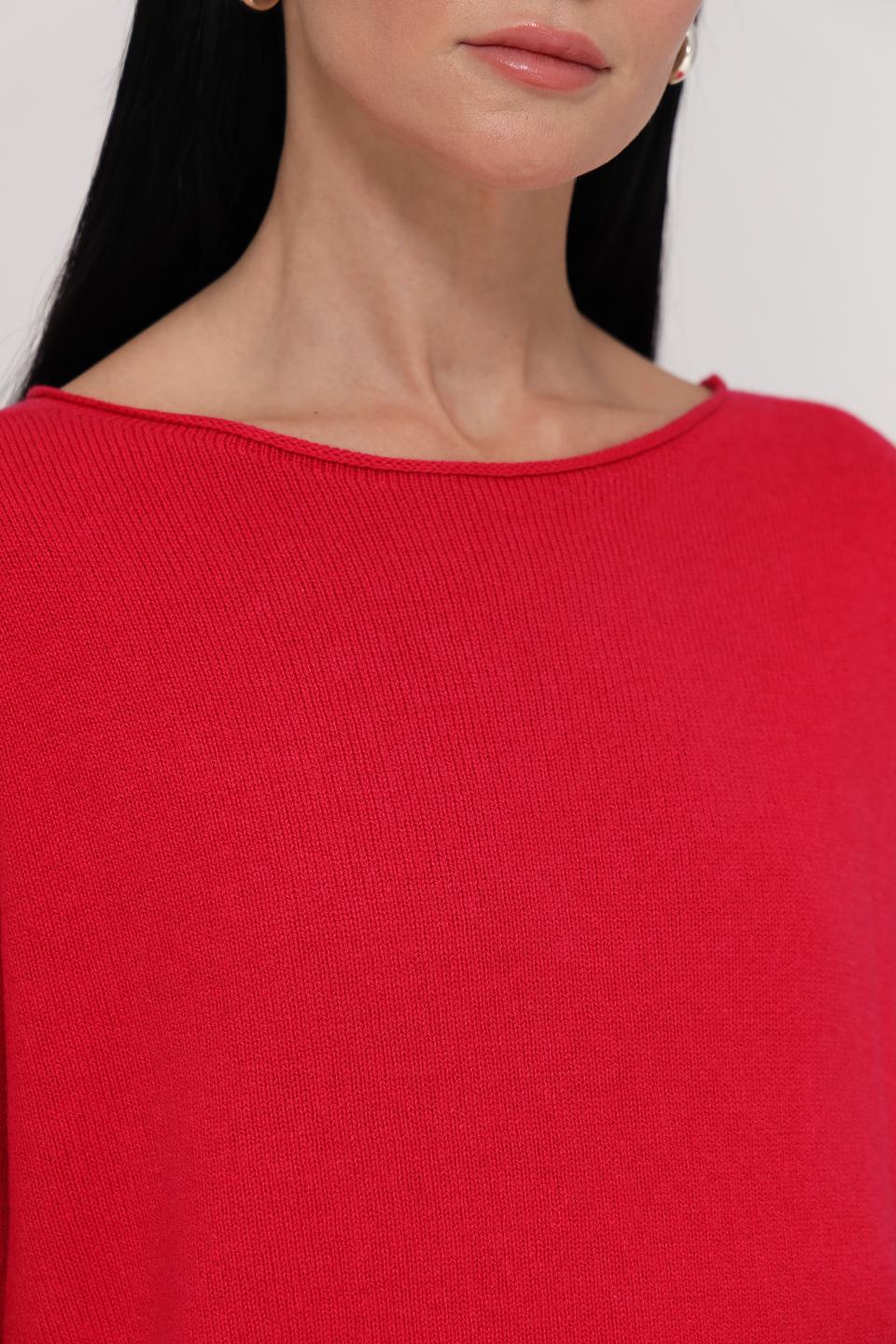 Пуловер Oui красный с карманом