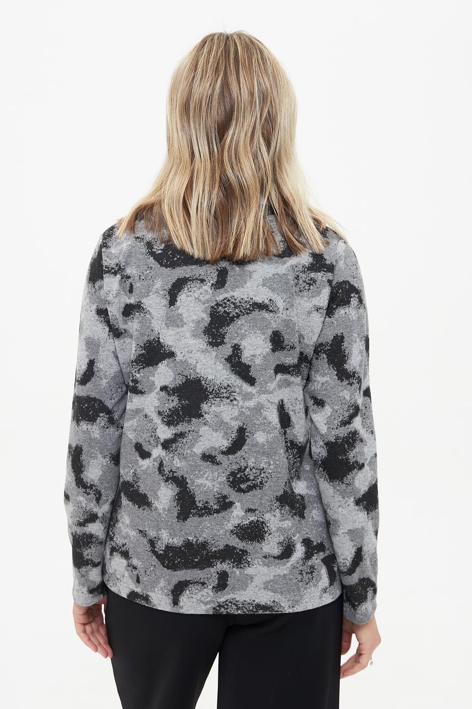 Пуловер Rabe collection с принтом серый