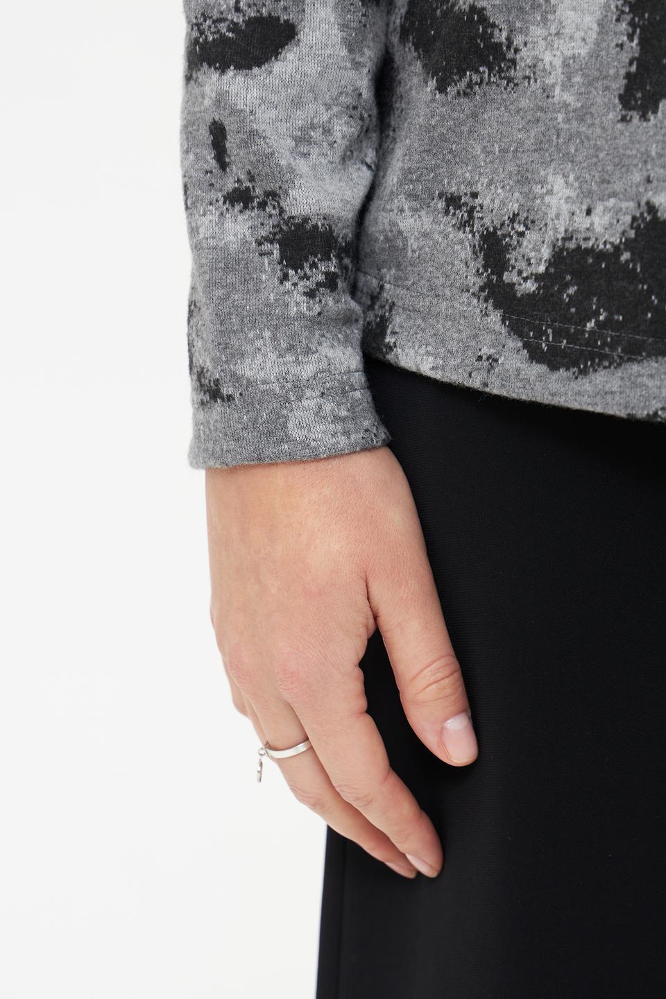 Пуловер Rabe collection с принтом серый