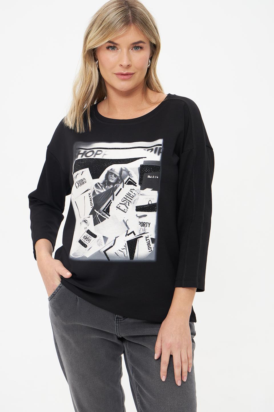 Футболка Monari с принтом чёрная