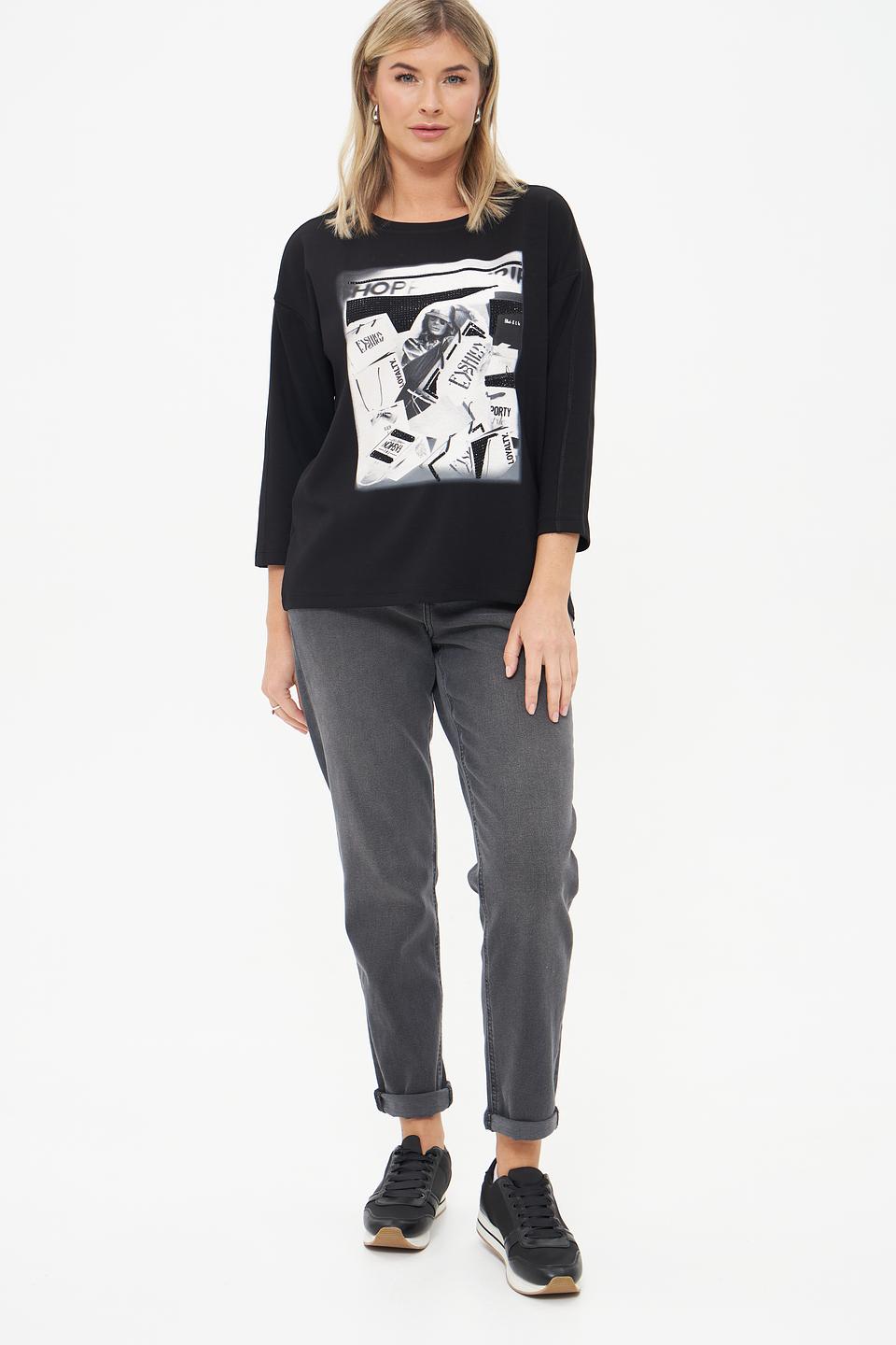 Футболка Monari с принтом чёрная