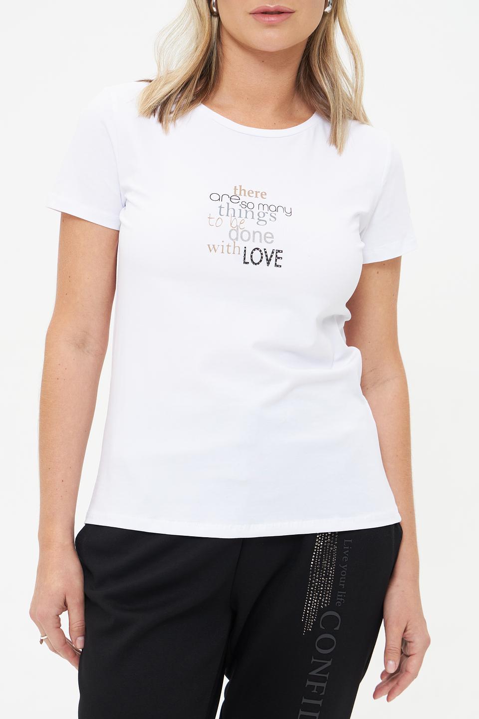 Футболка More and More с принтом белая