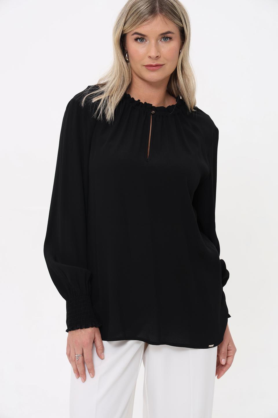 Блуза Cinque чёрная с рукавами-фонариками