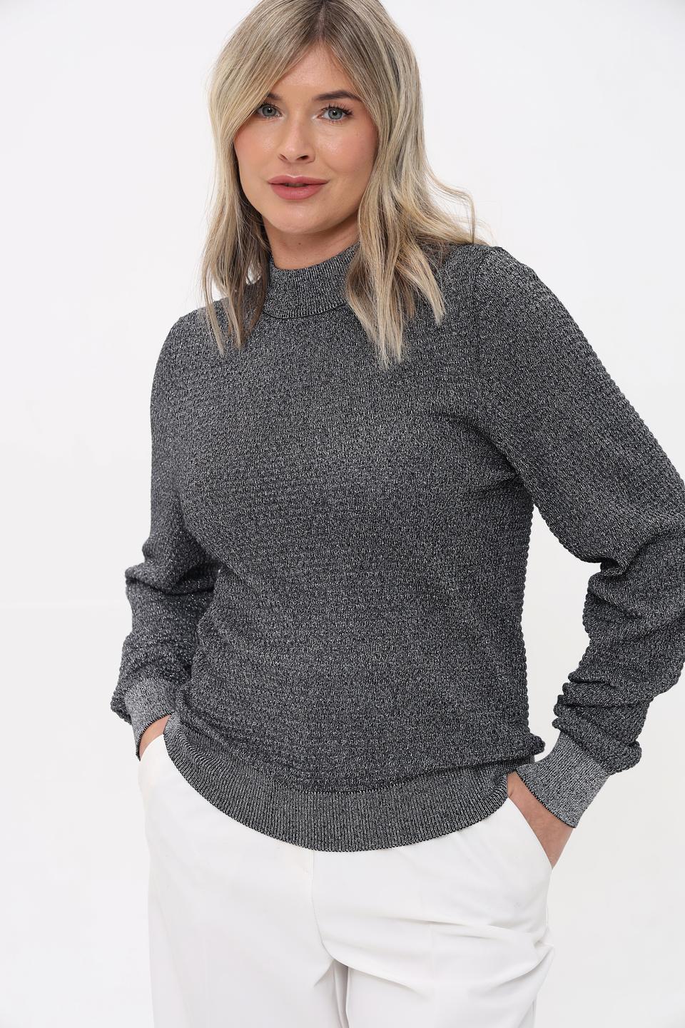 Пуловер Taifun с блестками серый