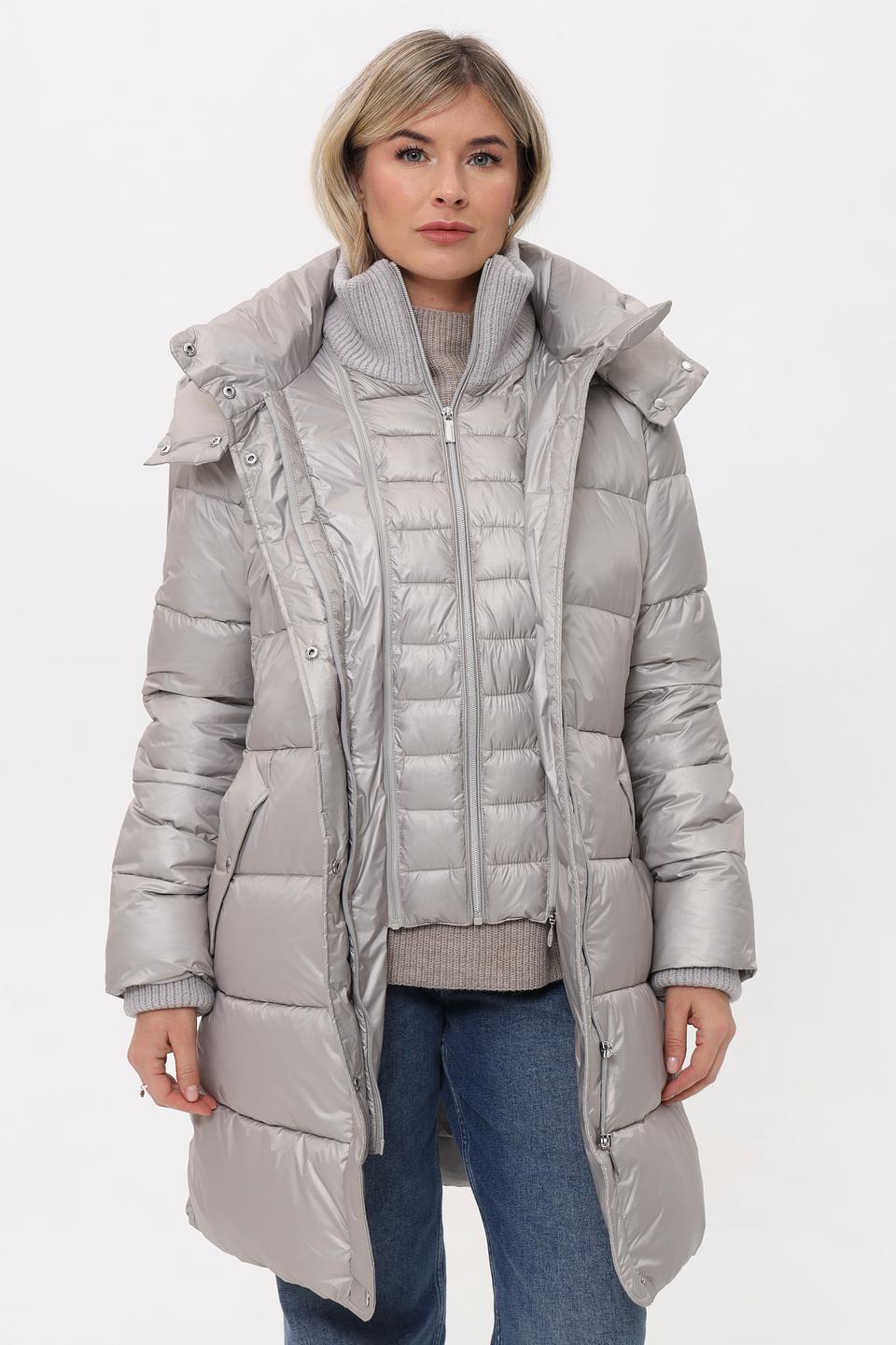 Пальто Milestone стеганое серое