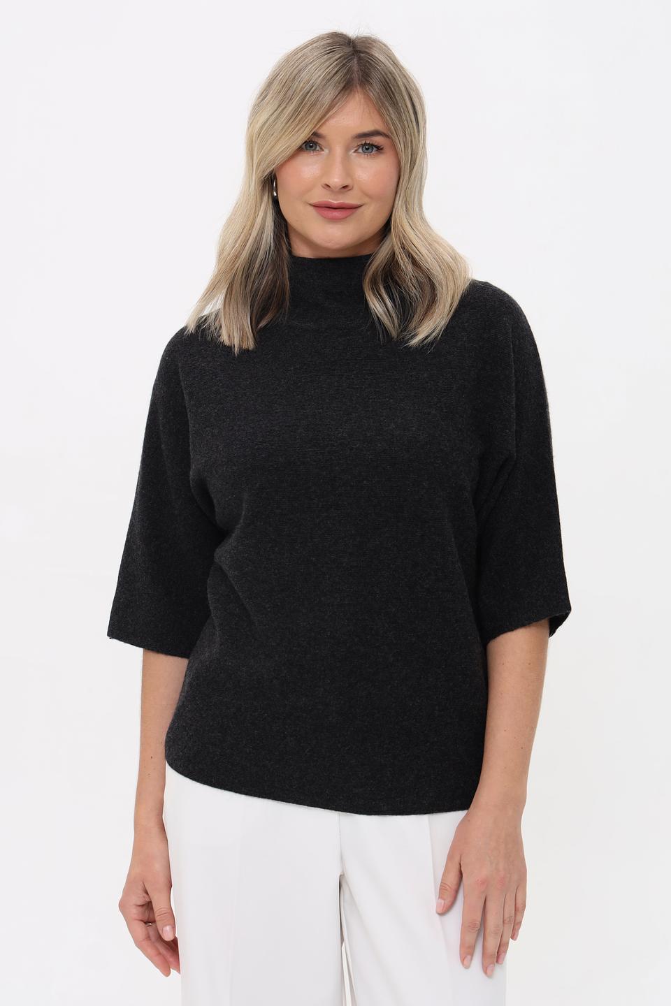 Пуловер Gerry Weber чёрный с рукавом 3/4