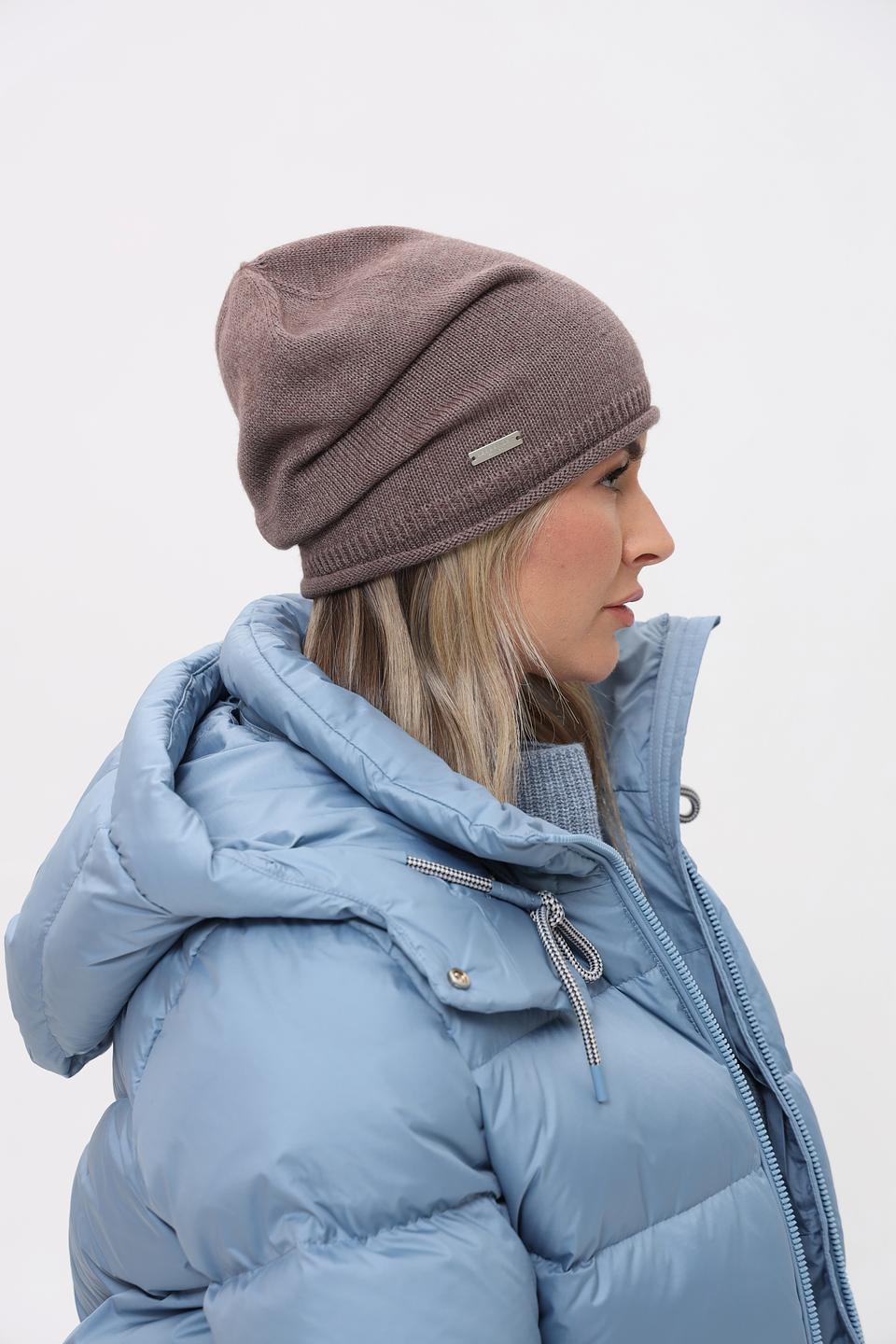 Шапка Seeberger вязаная серая