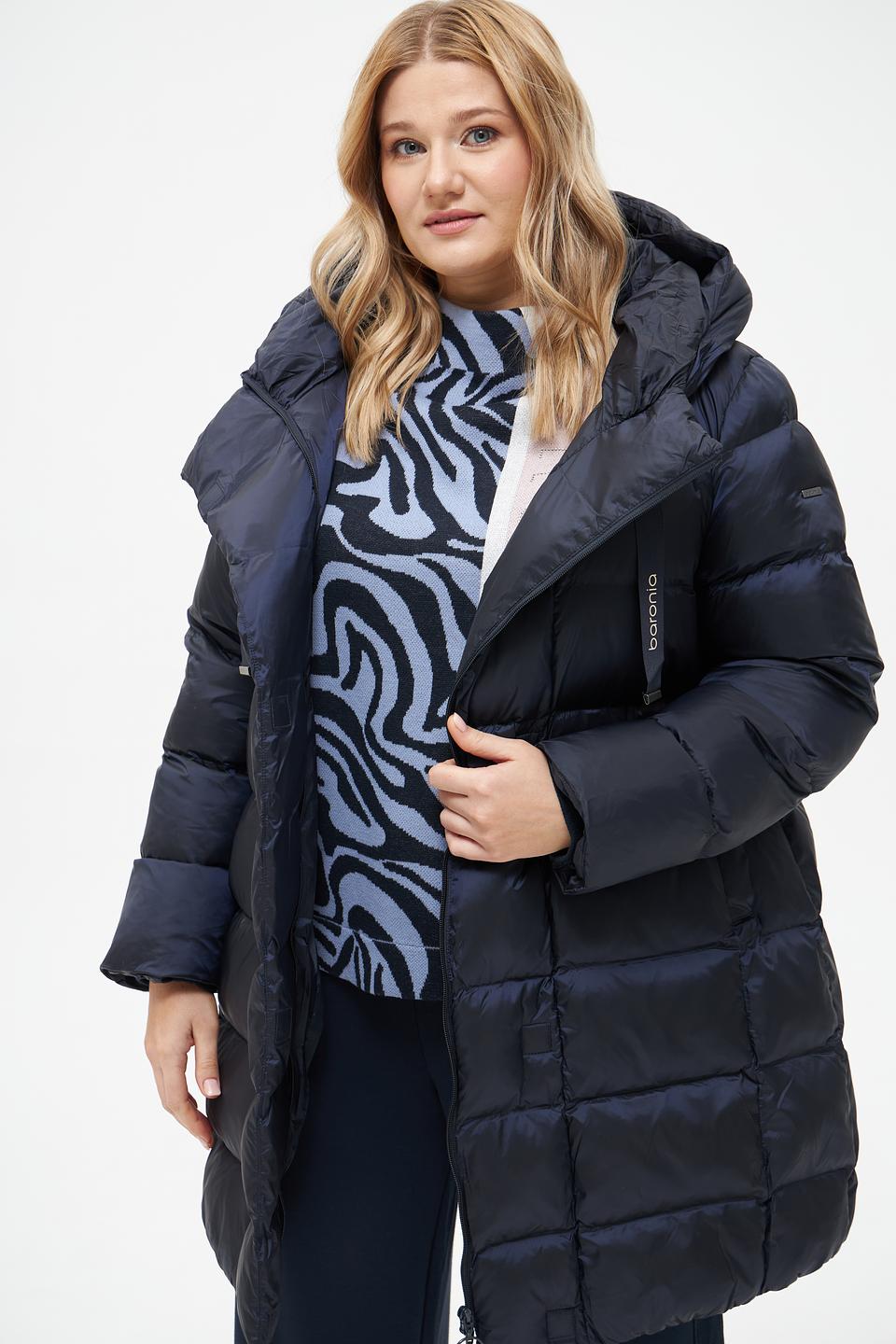 Пальто Baronia стеганое тёмно-синее