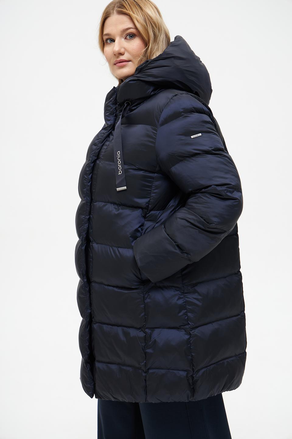 Пальто Baronia стеганое тёмно-синее